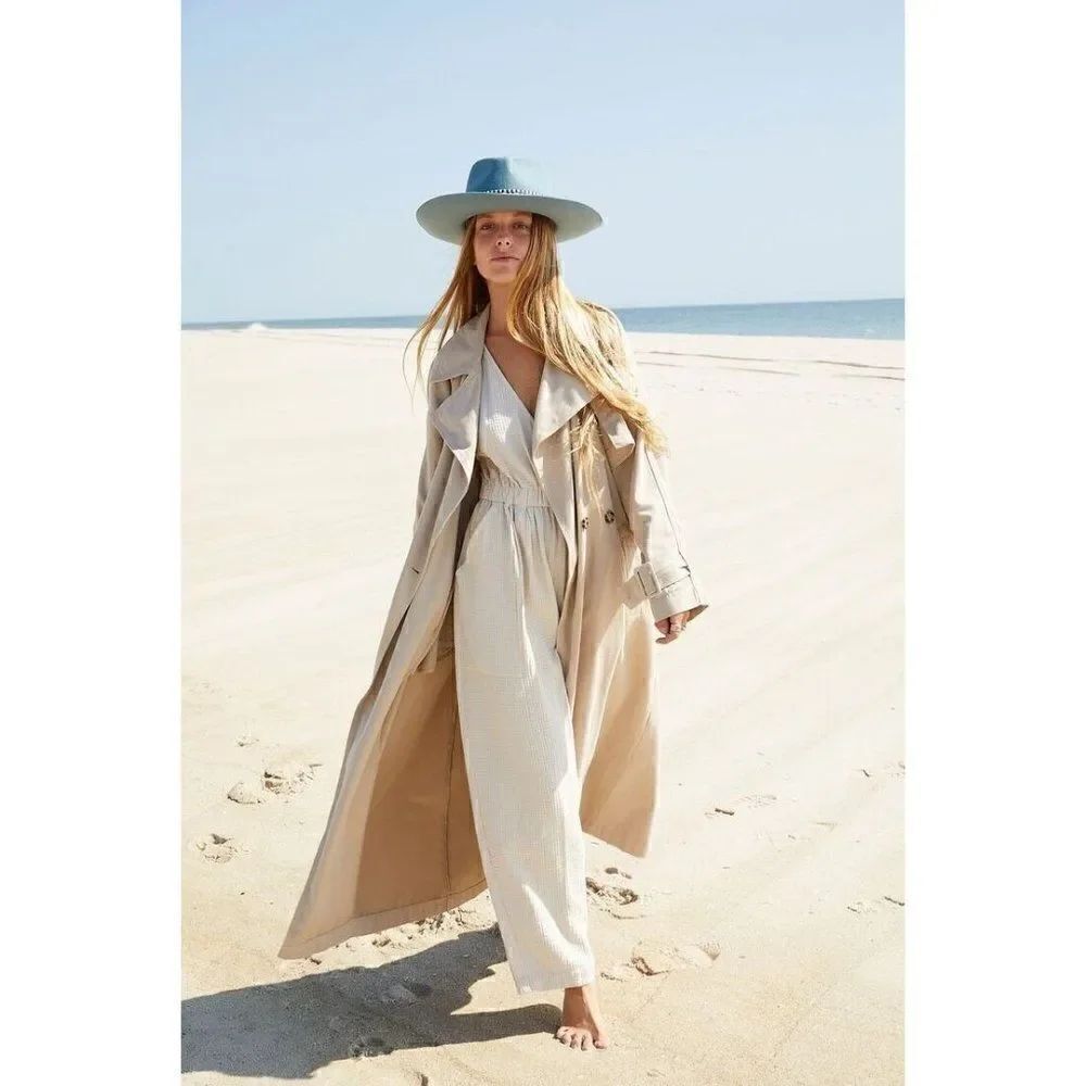 NWT FREE PEOPLE Sz L THE MAXWELL TRENCH COAT X BOYISH IN KHAKI